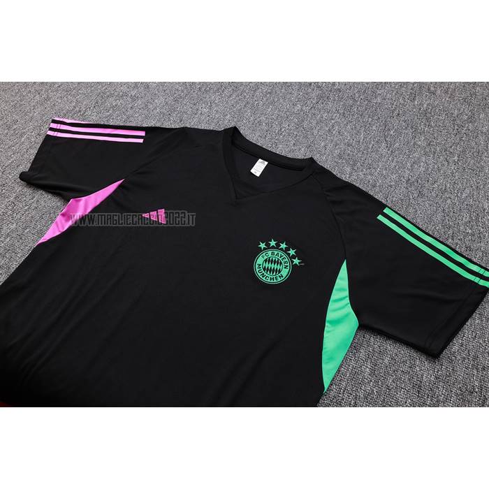 Tuta da Track del Bayern Monaco Manga Corta 2023-2024 Nero - Pantalon Corto